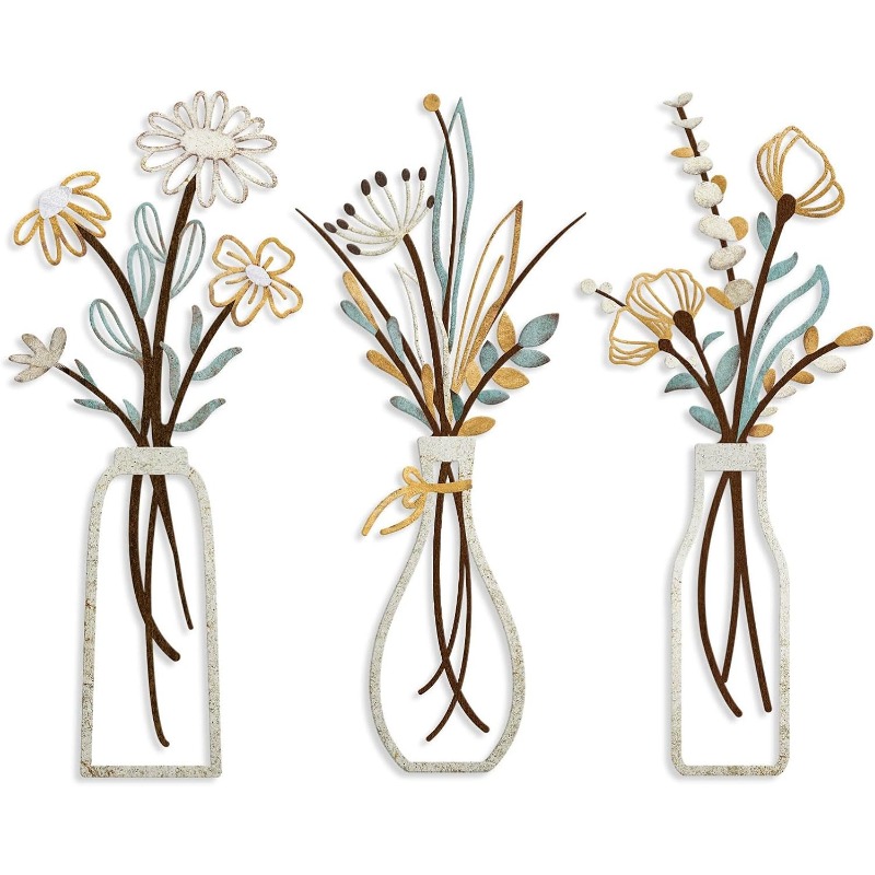 Art Craft Room - Set di 3 Fiori in Metallo