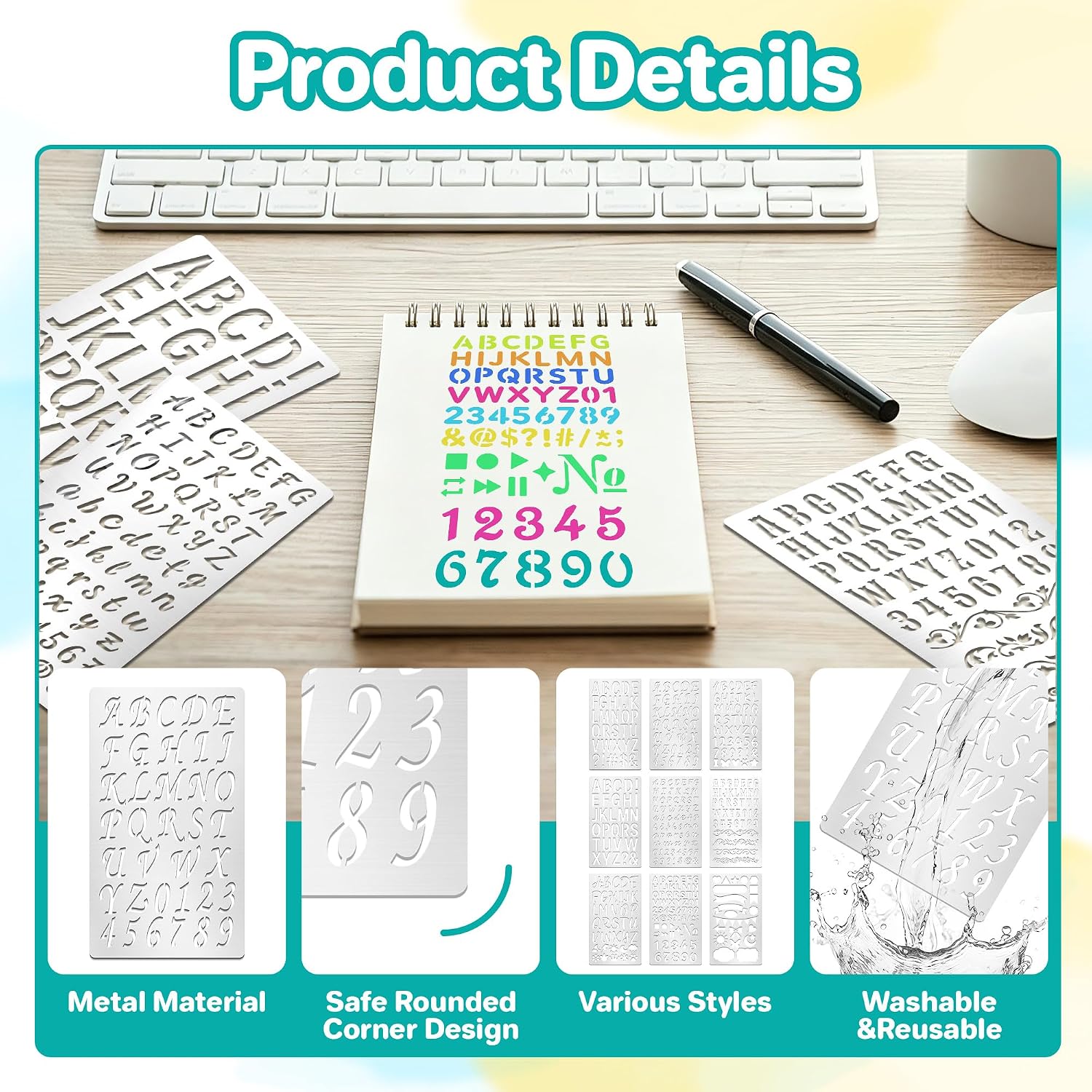 9 Stencil in Metallo con Lette - Art And Craft Numbers recensione e prezzo
