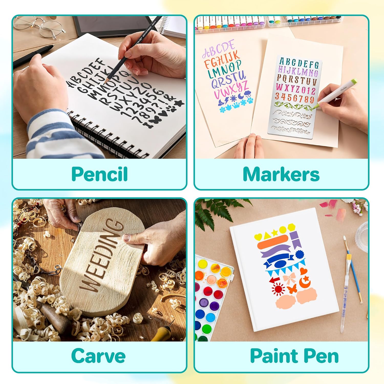 9 Stencil in Metallo con Lette - Art And Craft Numbers recensione e prezzo